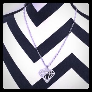 Fun Diamond Shaped Necklace with Faux Diamonds